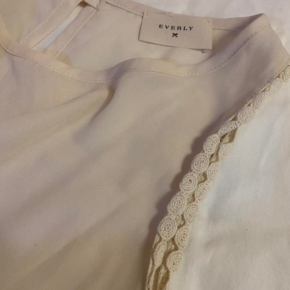 Everly cream tank blouse top